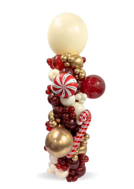 Candy Cane Holiday Balloon Column