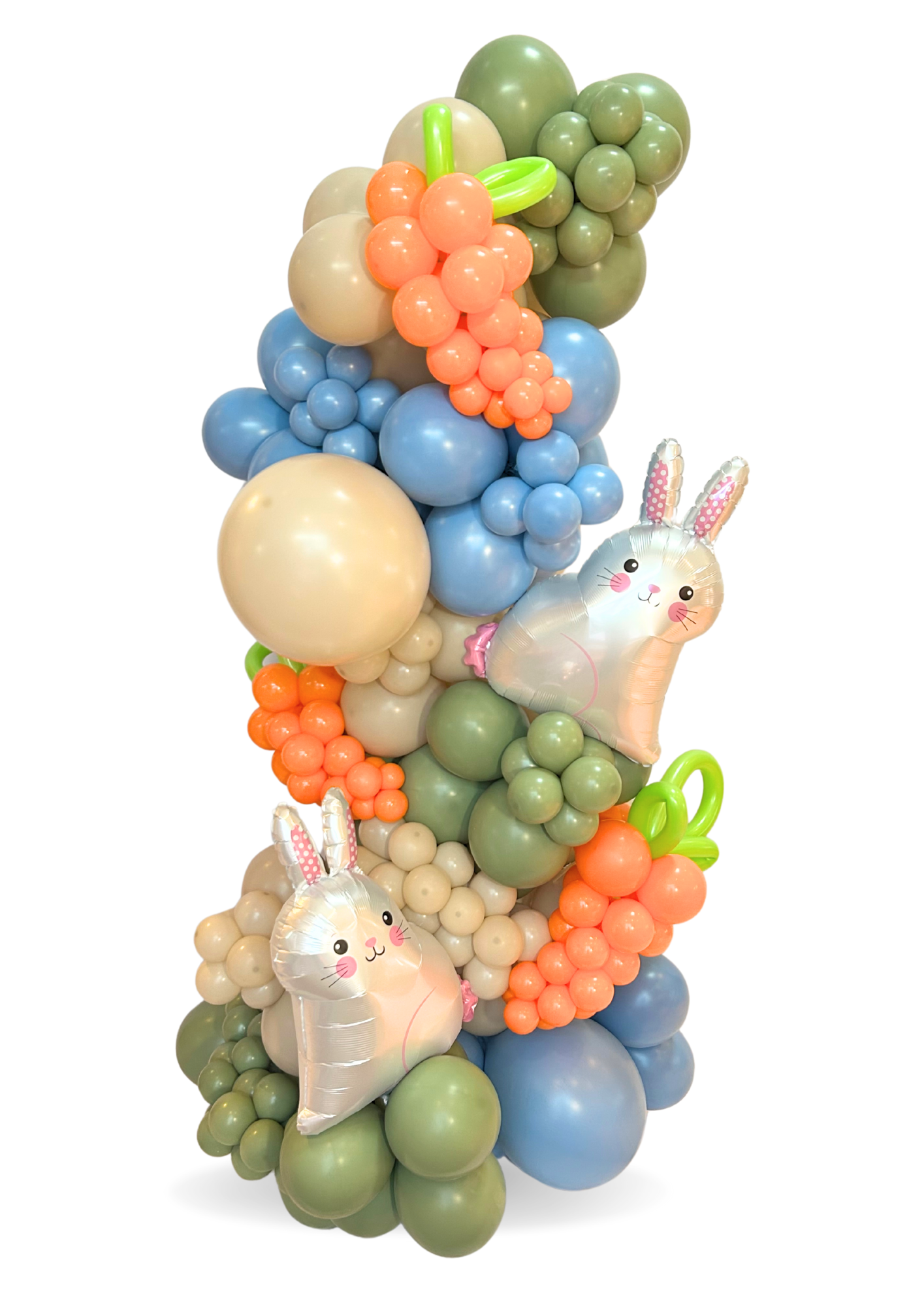 Bunny rabbit balloon garland with carrot accents