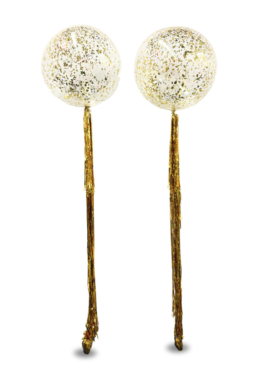 24" Clear Jumbo Clear Bobo Balloon with Gold Confetti (qty1)