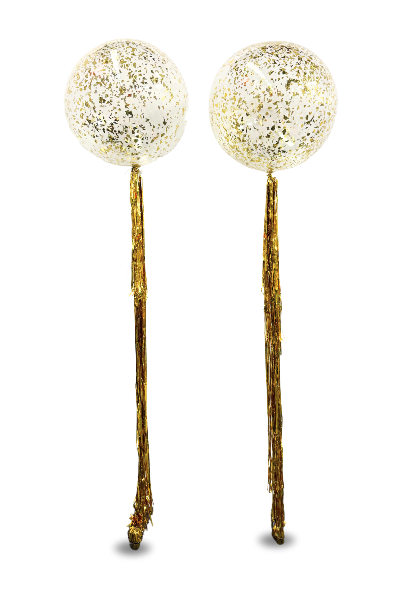 24" Clear Jumbo Clear Bobo Balloon with Gold Confetti (qty1)