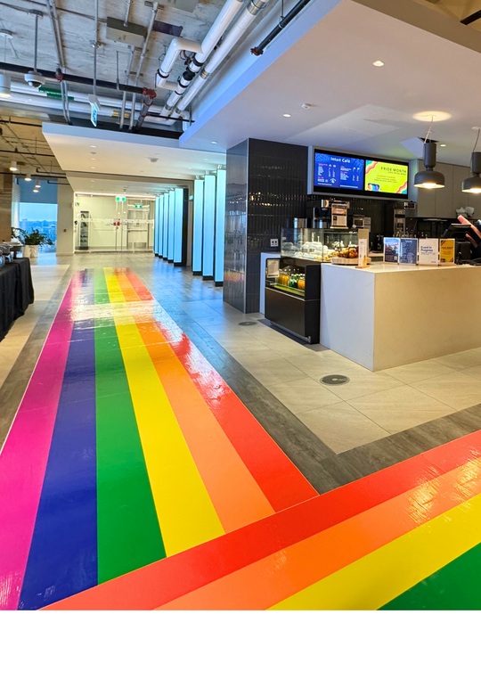 Custom Rainbow Floor Vinyl (Pride Install)