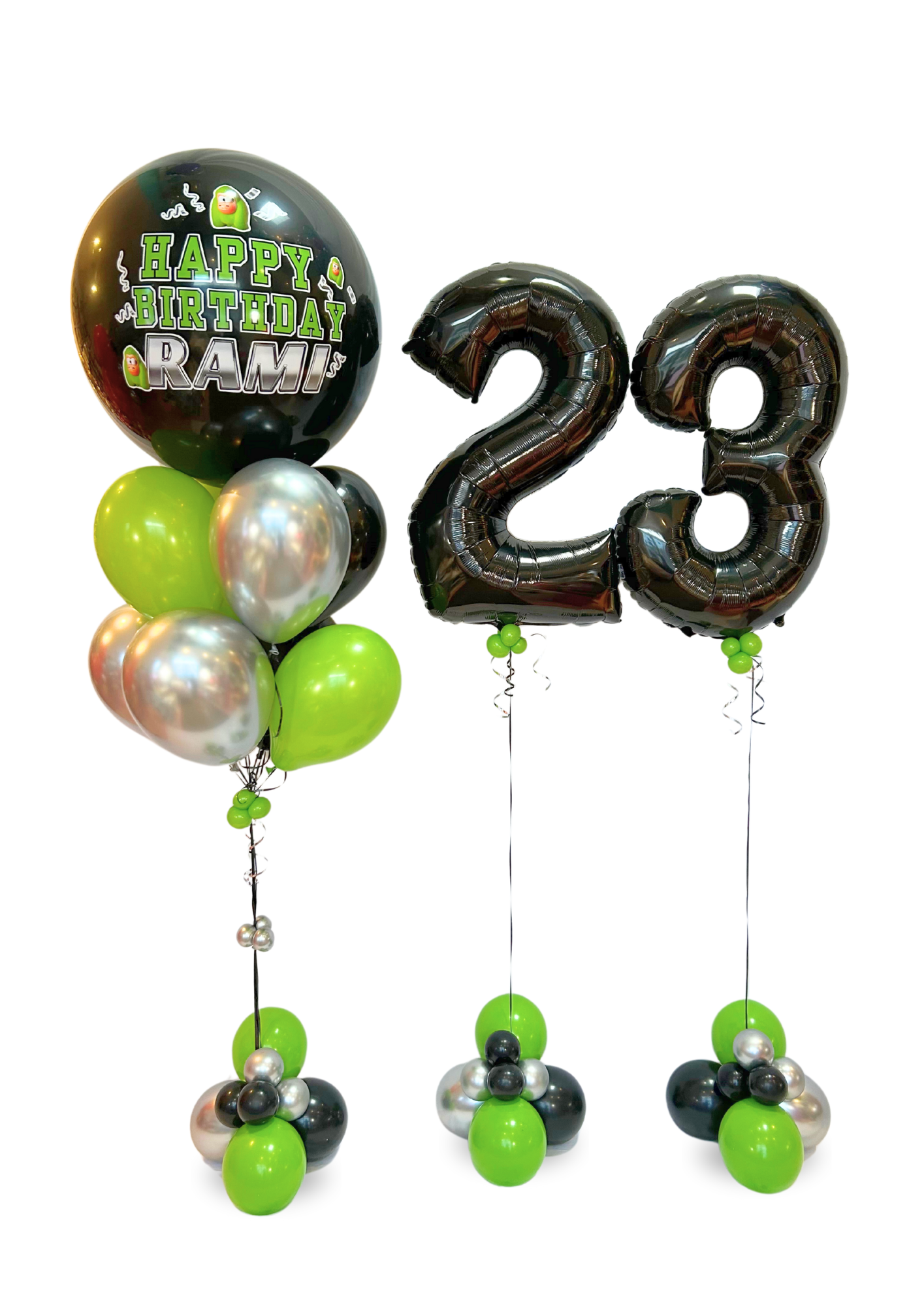 Custom Message Super 3ft and Birthday numbers with bubble weights