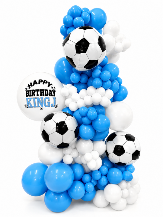 Custom 6.5ft freestanding soccer balloon garland (includes custom message)