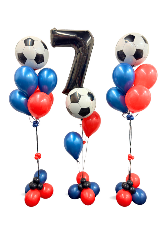 Super Soccer Birthday  balloons Single Digit