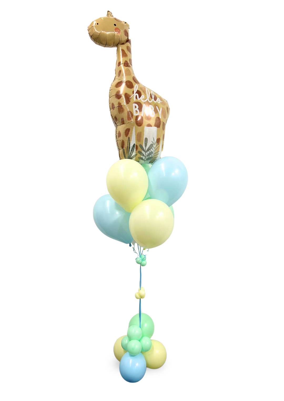 HELLO BABY GIRAFFE BALLOON BOUQUET
