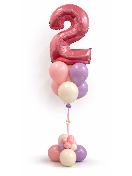 Number Balloon bouquet with bubble cluster (qty 1)