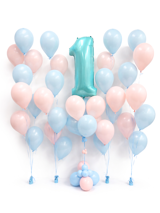 Number Balloon with cascading balloon package