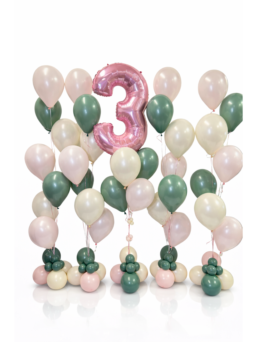 Number Balloon with cascading balloon package