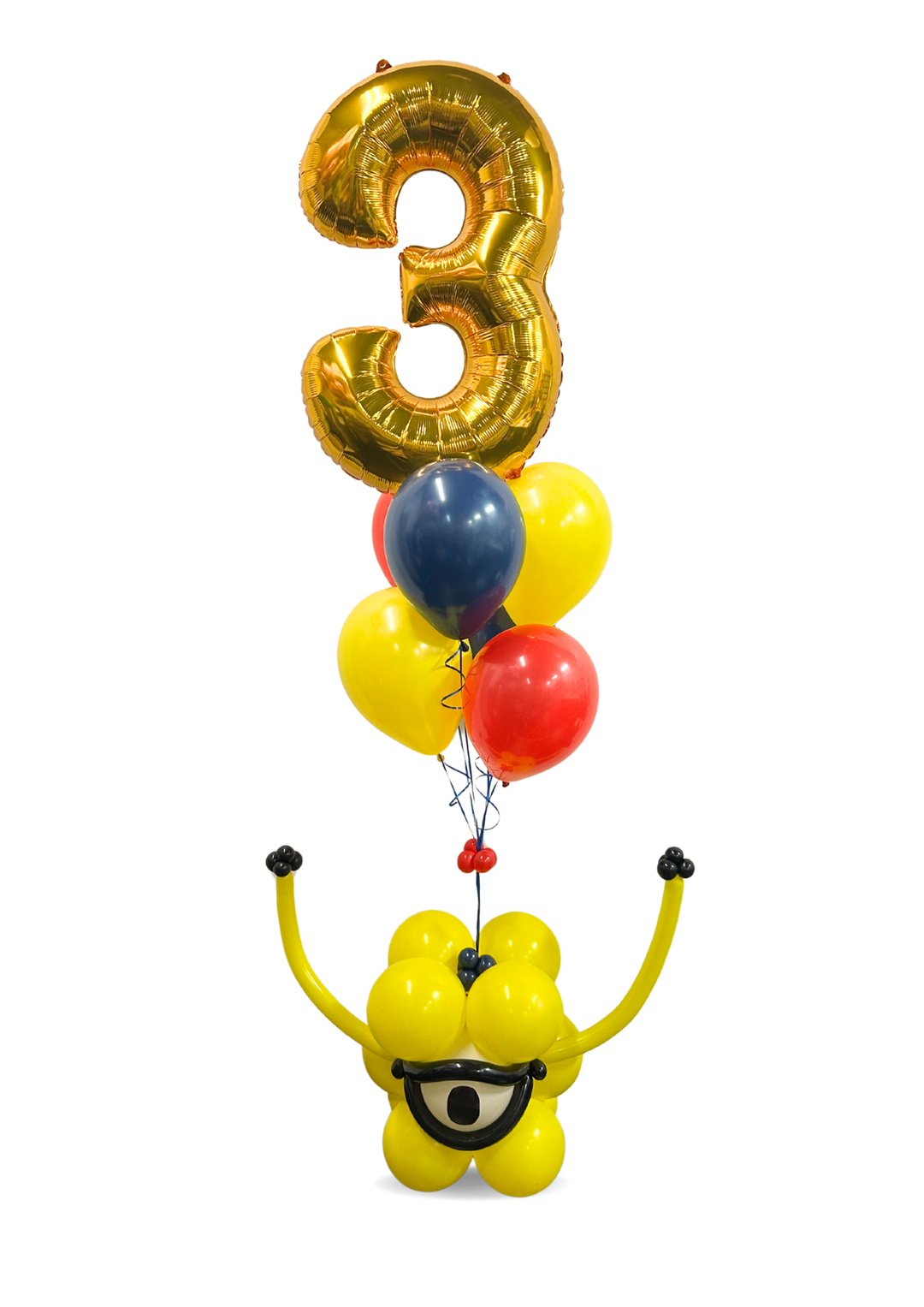 Custom Minion Balloon and bubble weight bouquet (optional stickers)