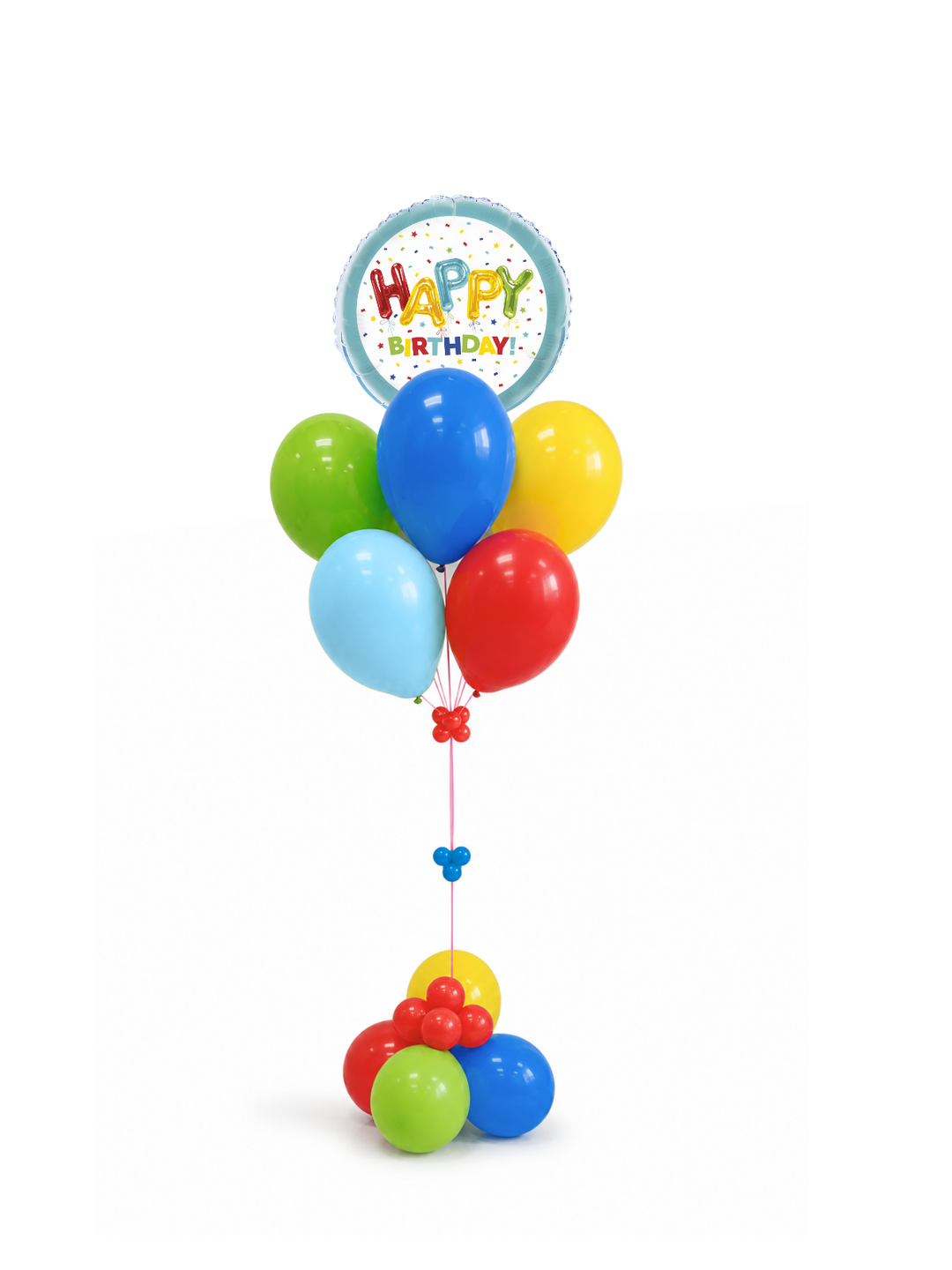 Small foil happy birthday balloon bouquet