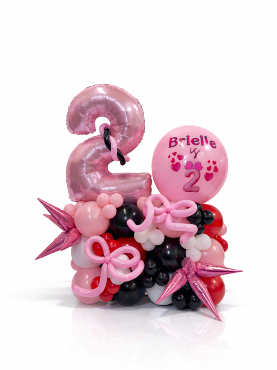34" Number balloon stand with custom message