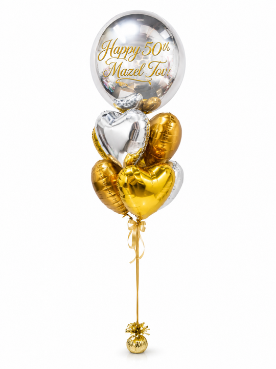 Jumbo custom message orbz bouquet (all foil)