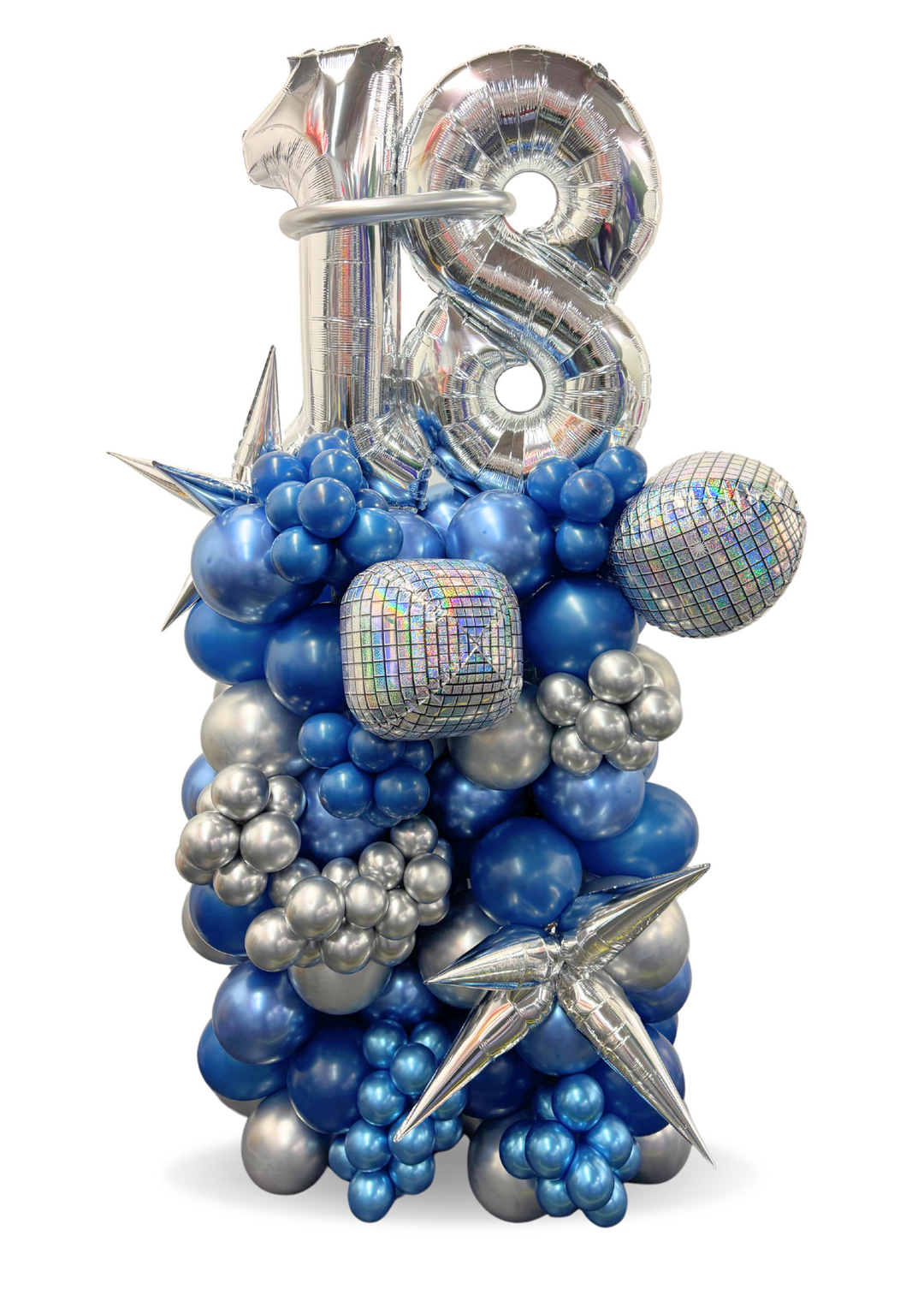 DISCO THEMED NUMBER BALLOON CLUSTER STAND 5FT TALL