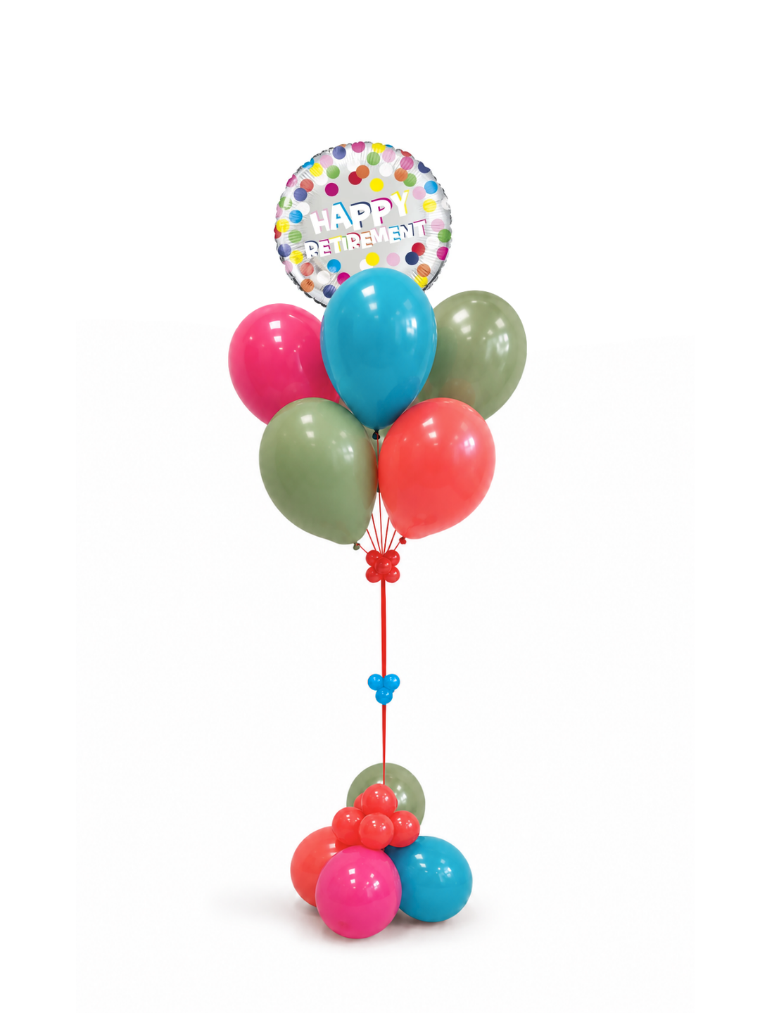 Small foil retirement balloon bouquet