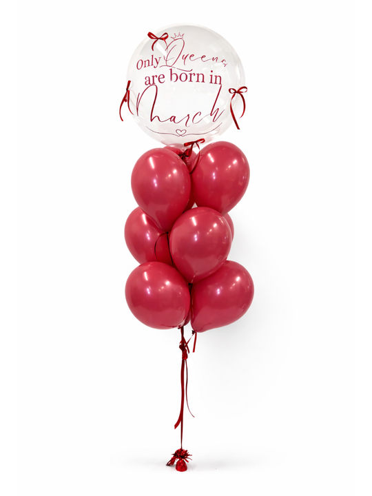 Custom 24" clear bobo balloon with 9 balloons