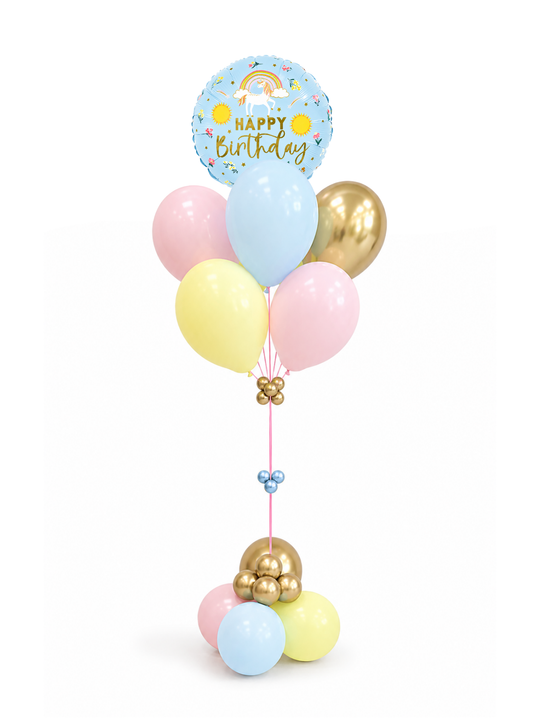 Small foil happy birthday balloon bouquet
