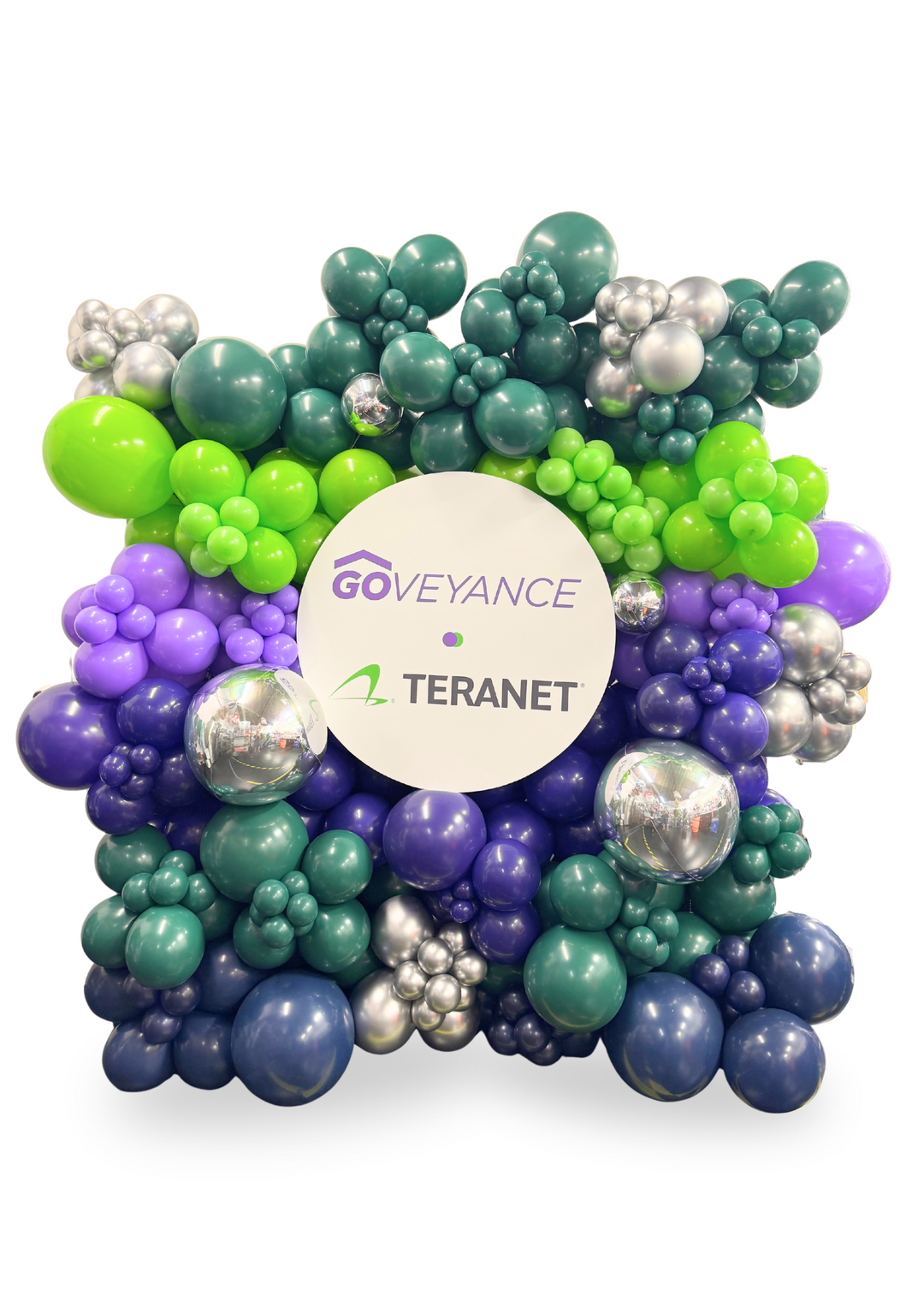 Balloon wall with custom logo cutout  8x8 feet tall (includes Installation)