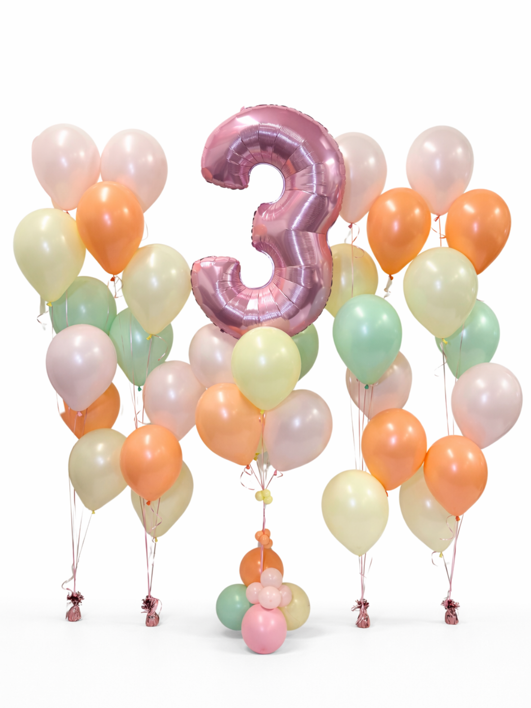 Number Balloon with cascading balloon package