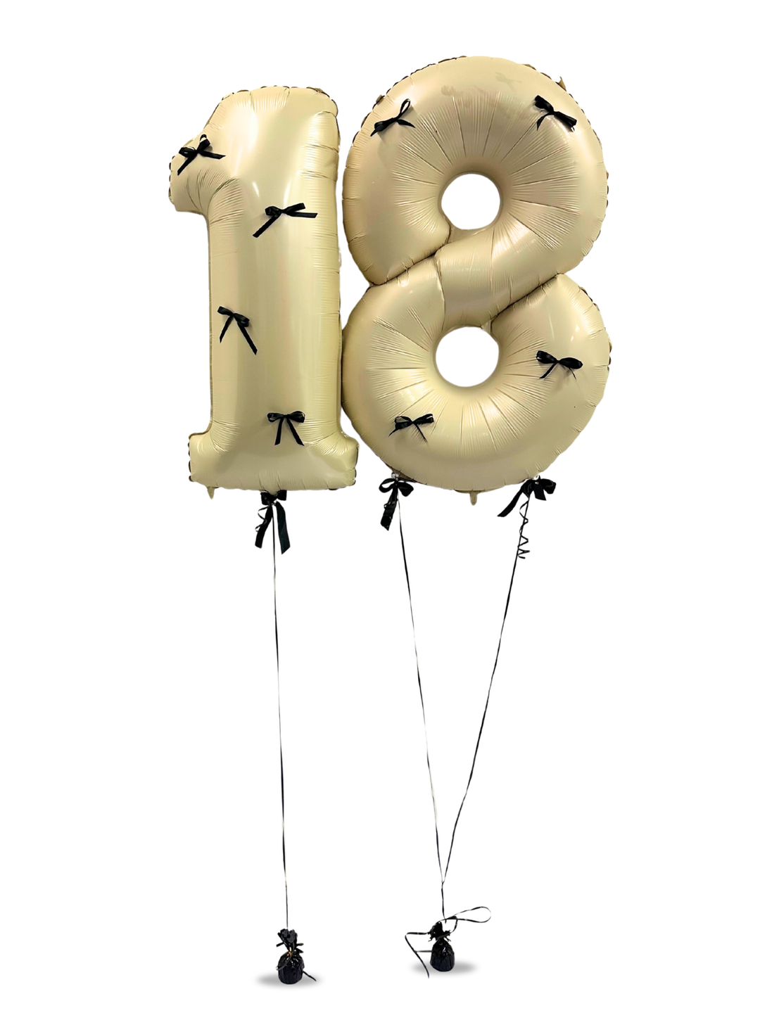 Numbers balloons with bow accents (QTY 1)
