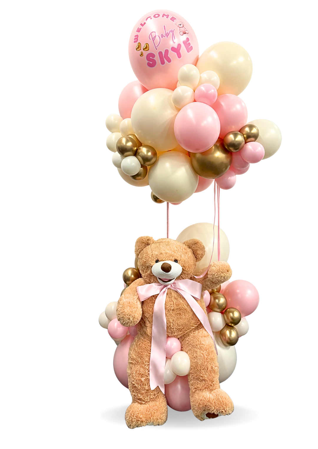 Custom Take me away teddy bear birthday balloon package (bear included) 5 ft tall!