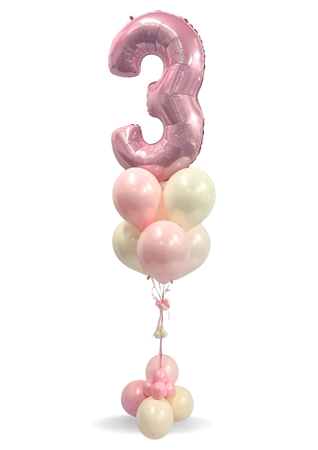 Number Balloon bouquet with bubble cluster (qty 1)