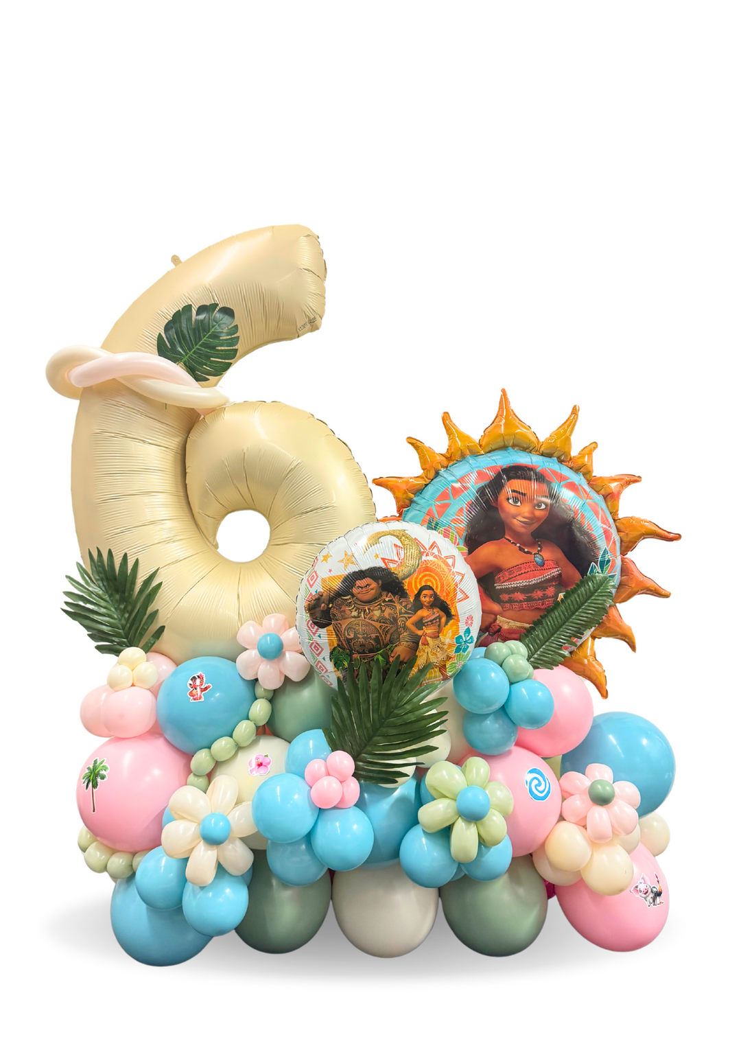 Moana Balloons birthday cluster stand