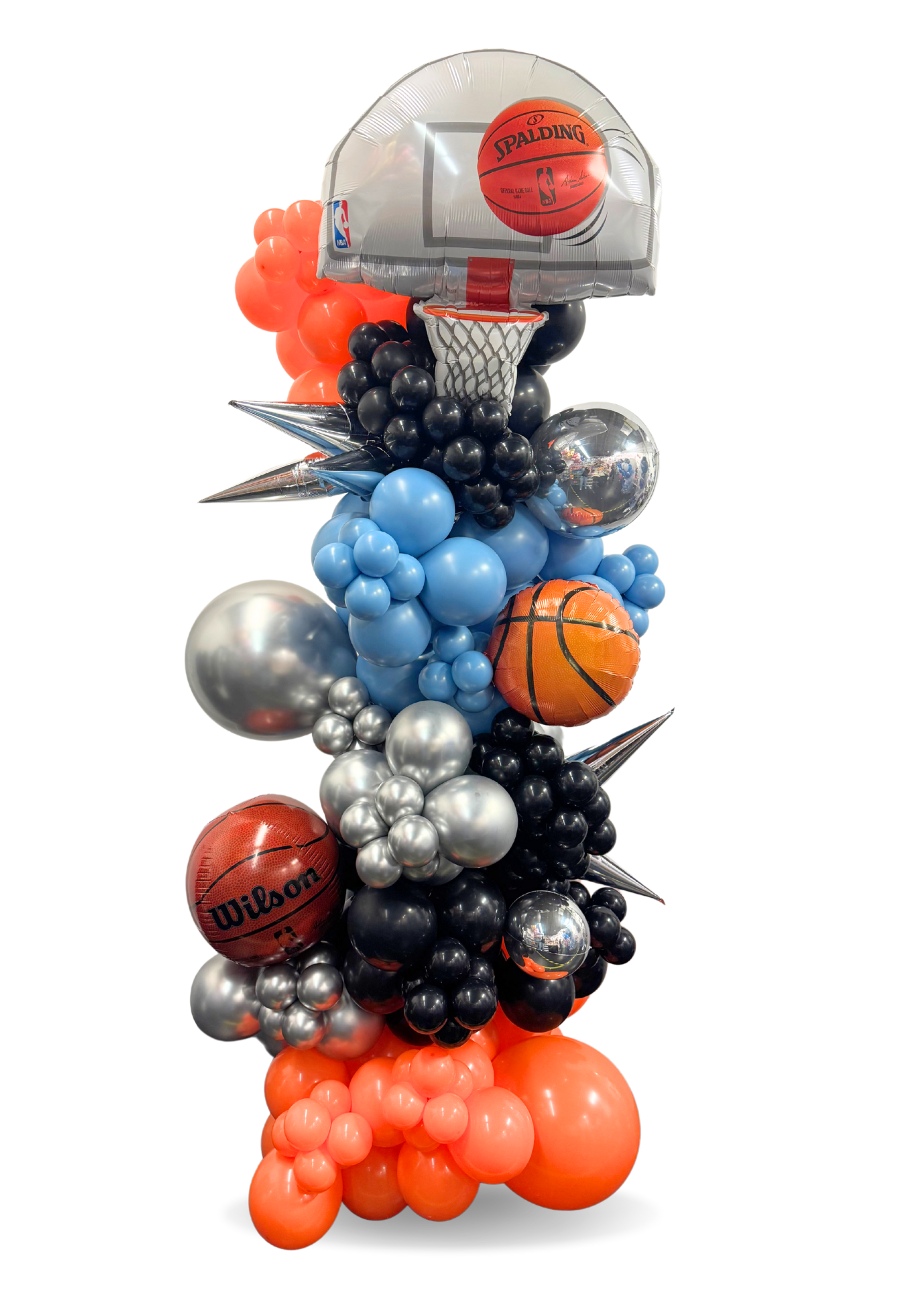Basketball net balloon column organic style