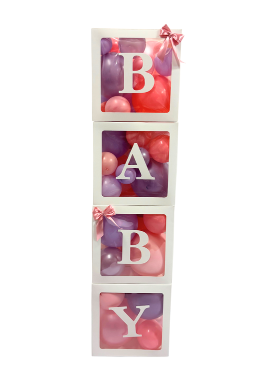 Baby Blocks with Mini Balloons + Mini Bow accents