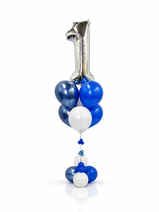 Number Balloon bouquet with bubble cluster (qty 1)
