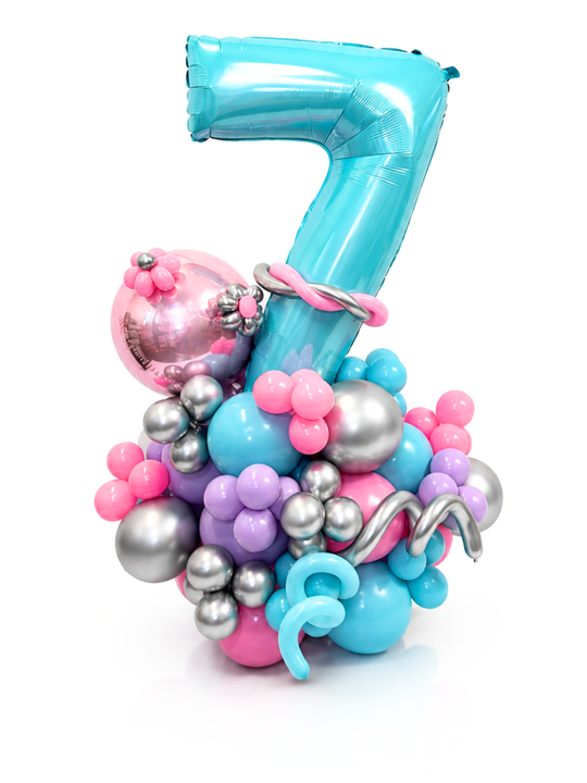 34" Number on Air-filled balloon stand