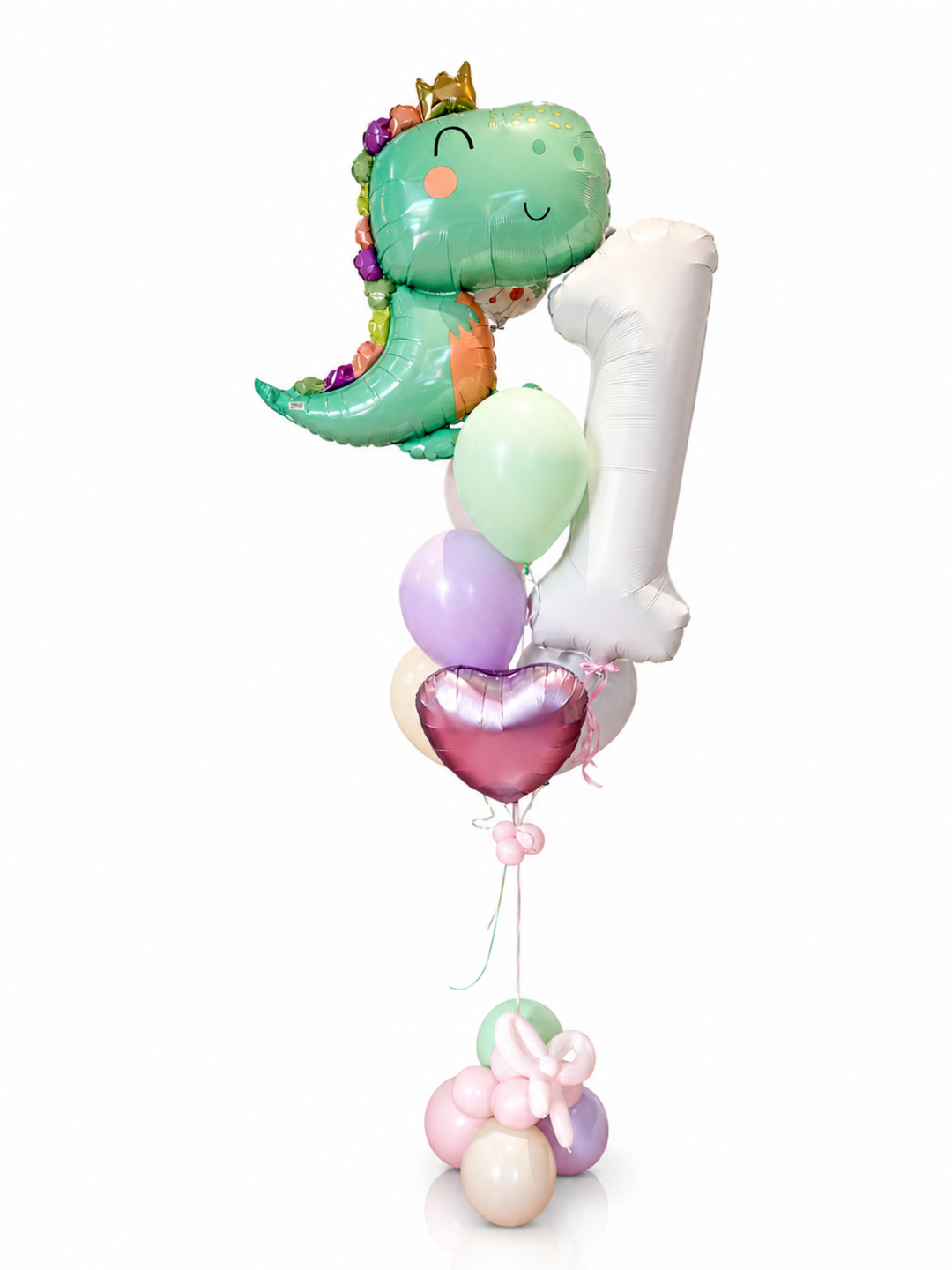 Baby saurus Dino Balloon Bouquet with number