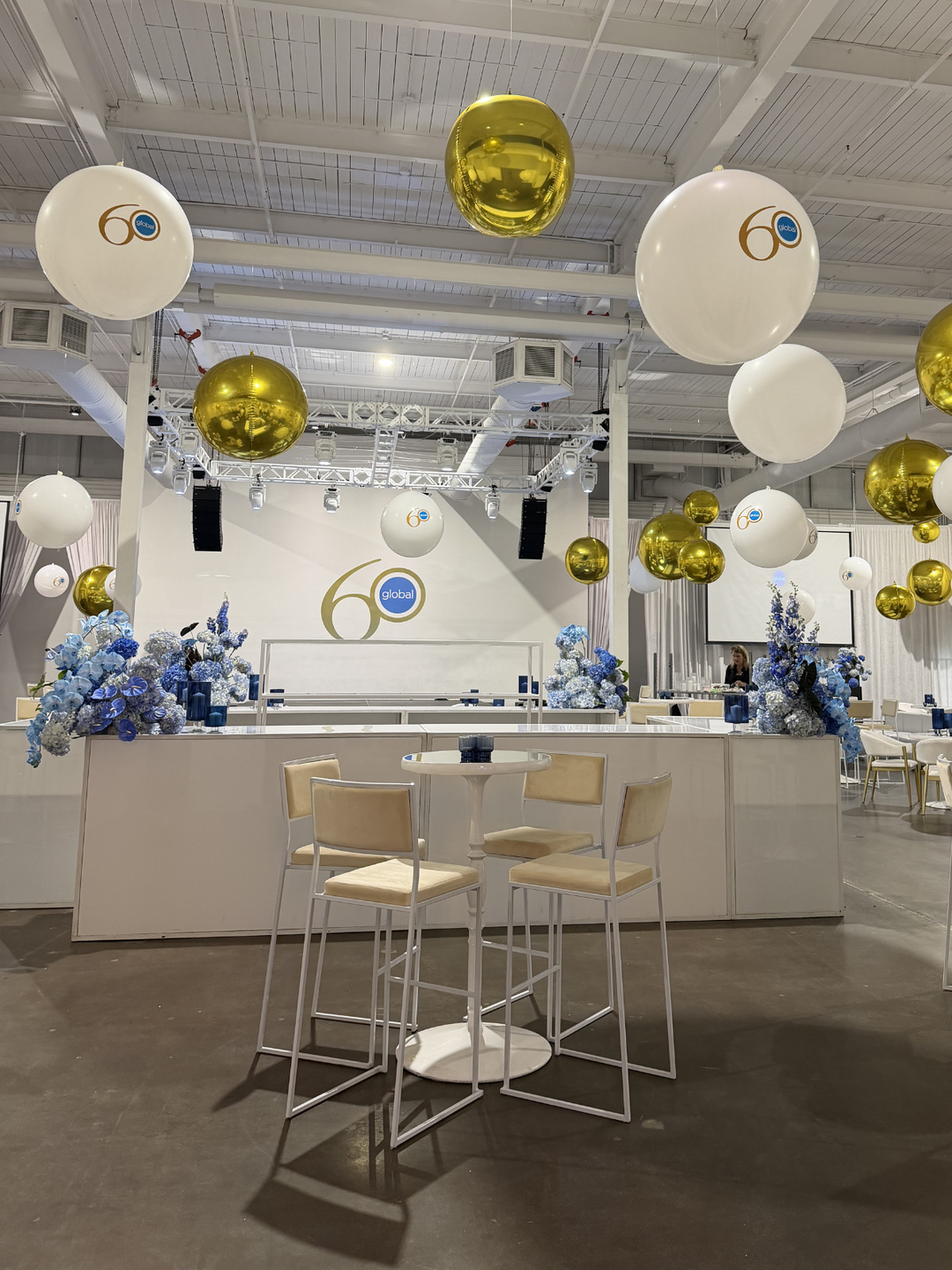 Custom branded air filled 3fts hanging from the ceiling
