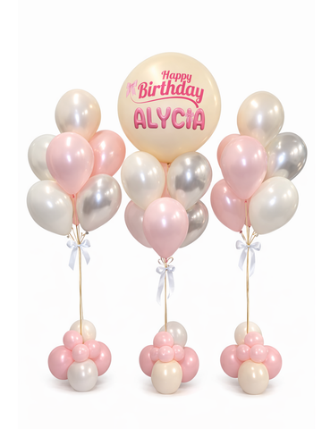 Custom message 3ft with x2 7 balloon bouquets