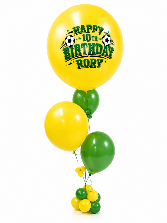 Table centerpiece with custom jumbo balloon