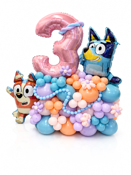 Bluey and bingo number birthday cluster stand
