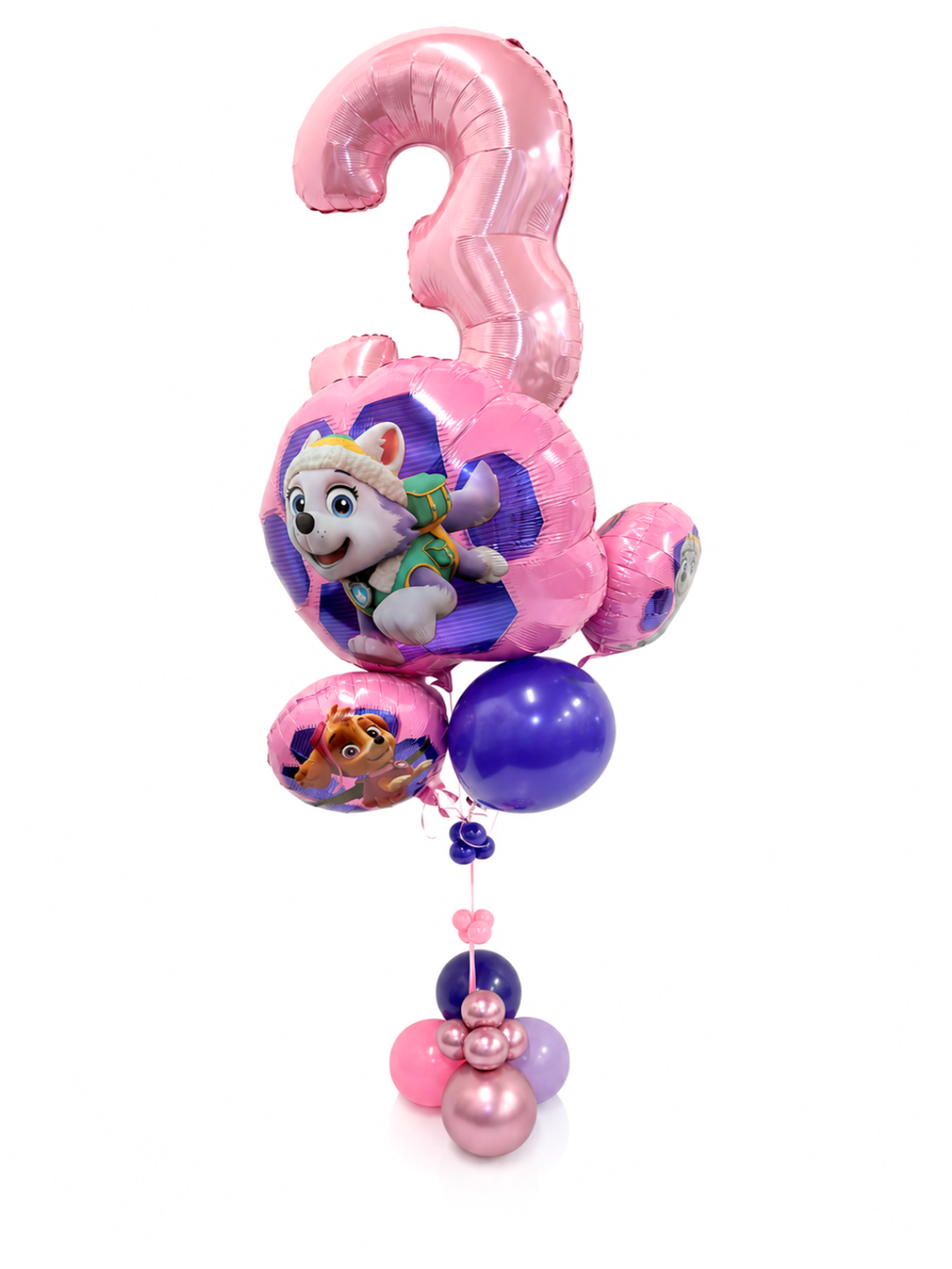 Skye Paw Patrol Birthday Balloon Bouquet with number