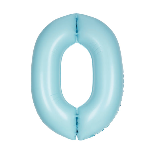 (uninflated) Matte Powder Blue Foil Numbers 34"