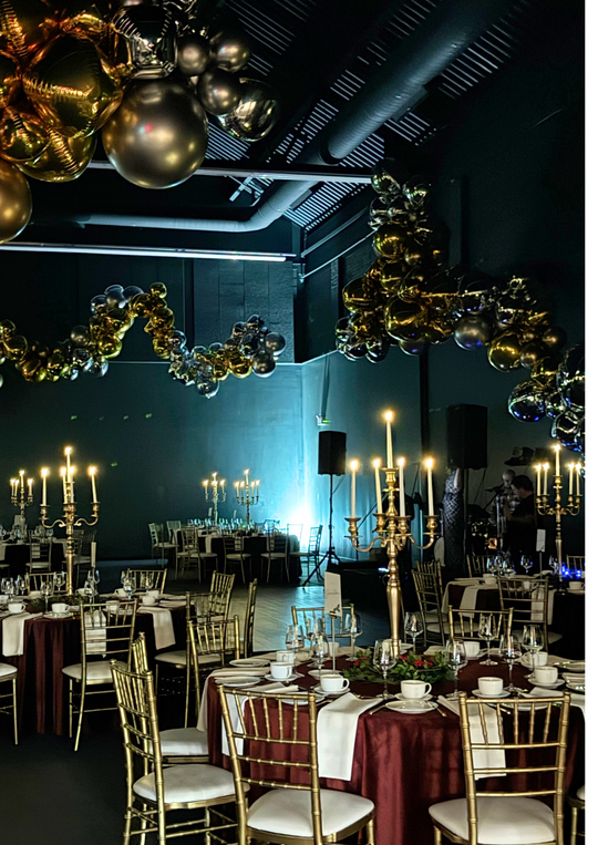 Hanging Sphere garland installation