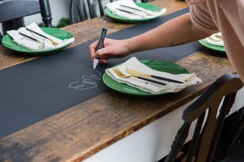 Chalkboard Table Runner with Chalk