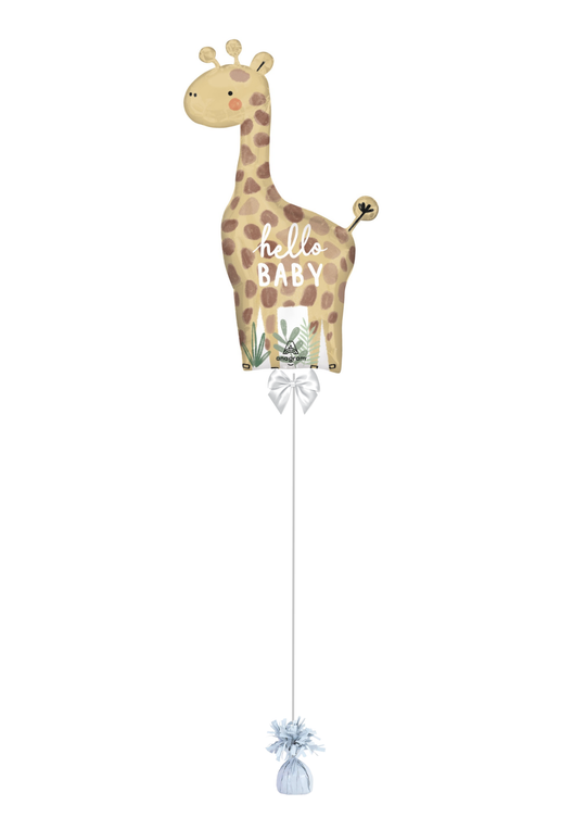 HELLO BABY GIRAFFE BALLOON BOUQUET