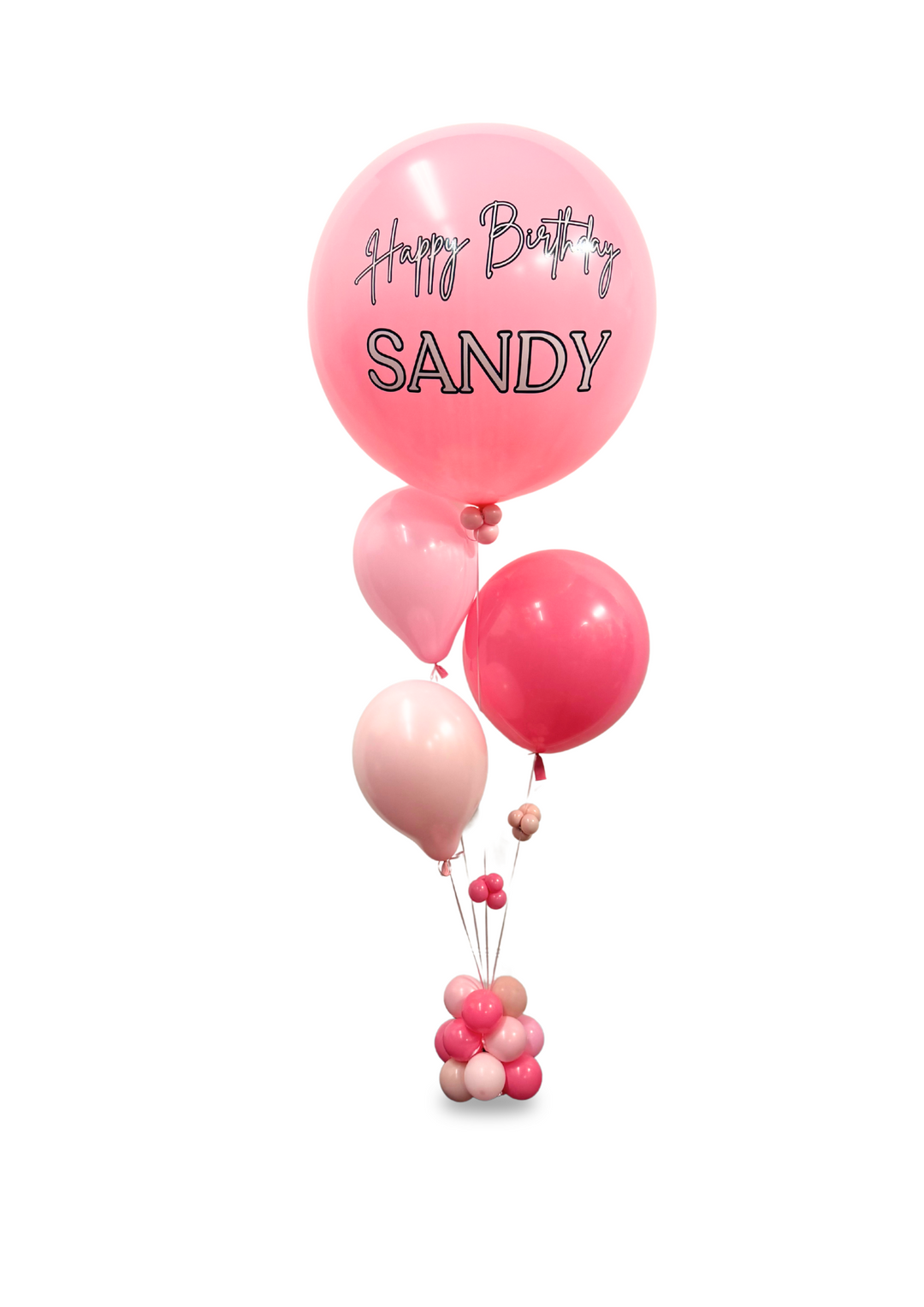 Table centerpiece with custom jumbo balloon