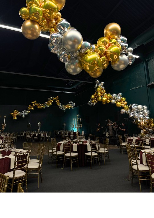 Hanging Sphere garland installation