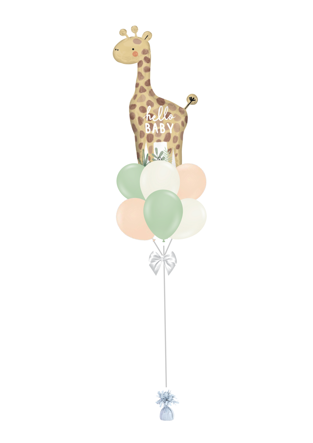 HELLO BABY GIRAFFE BALLOON BOUQUET