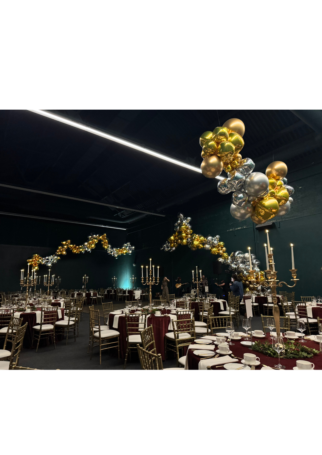 Hanging Sphere garland installation