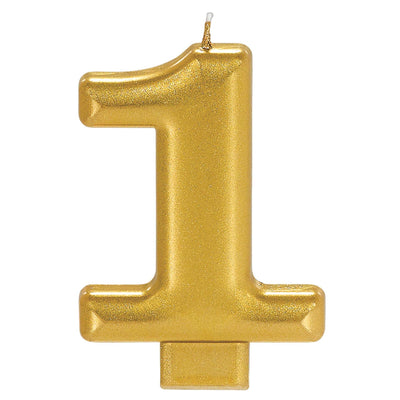 Gold Numeric Birthday Candles