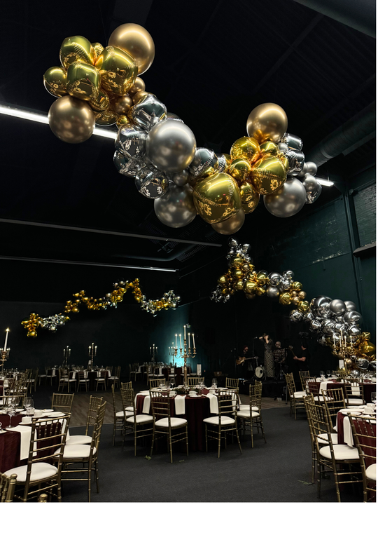 Hanging Sphere garland installation