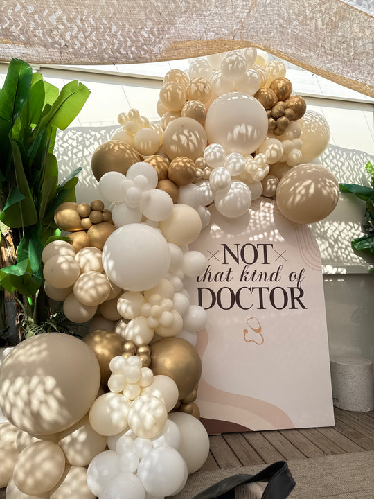 Custom wall backdrop with garland