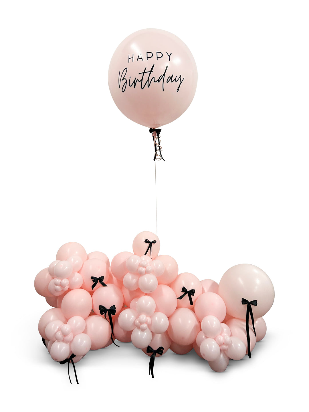 Custom bow garland with 3ft balloon