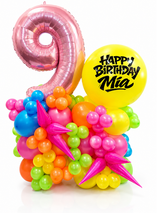 34_Number_balloon_stand_with_custom_message