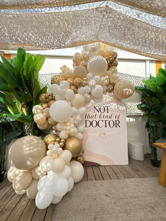 Custom wall backdrop with garland